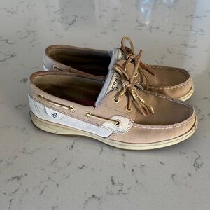 Sperry Top-Sider Women’s Koifish Sparkle Tan boat shoes 7.5